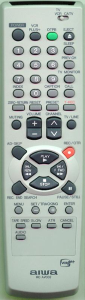 Télécommande de remplacement pour Aiwa VX-S135U VX-S137U VX-S207U VX-F205U RC-ZVC02 RC-AVC02