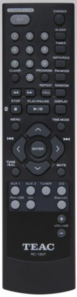 Replacement remote control for Teac/teak RC-1307