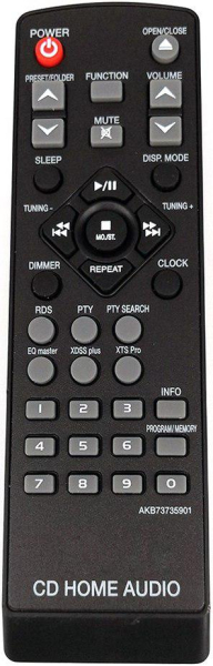 Replacement remote control for LG FAS162F