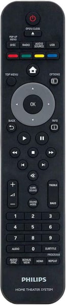 Replacement remote control for Philips HTS7500