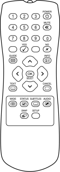 Replacement remote control for Matsui TUTV1