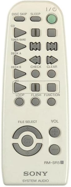 Replacement remote control for Sony RM-MDX10