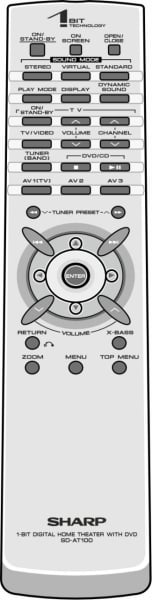 Télécommande de remplacement pour Sharp SD-AT100