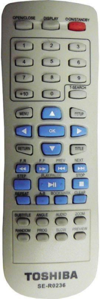 Replacement remote control for Toshiba SE-R0236