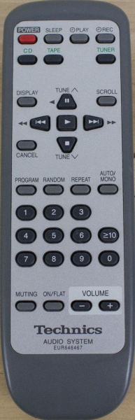 Replacement remote control for Technics SE-HD55