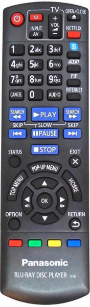 Replacement remote control for Panasonic DMP-BP60