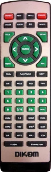 Replacement remote control for Dikom DVX120R