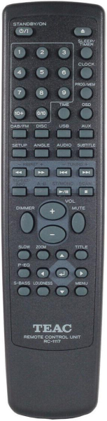 Replacement remote control for Teac/teak RC-1117