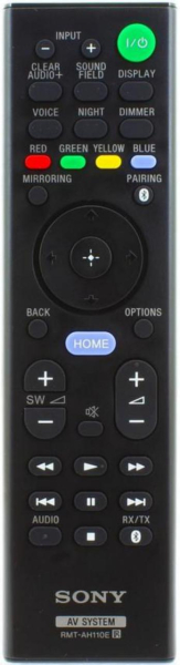 Replacement remote control for Sony HT-CT790