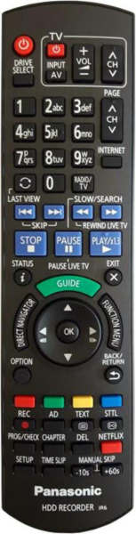 Replacement remote control for Panasonic N2QAYB000781