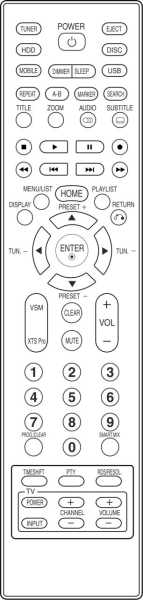 Replacement remote control for LG J10HD-D