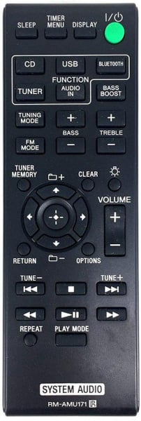 Replacement remote control for Sony RM-AMU171