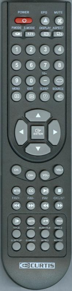 Replacement remote for Curtis International LEDVD1975A2, LCDVD2234A