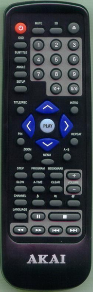 Replacement remote for Akai DVD200BL, 200BL