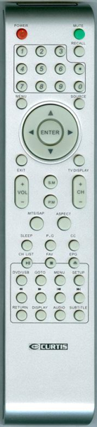 Replacement remote for Curtis LCDVD3202A, LCDVD194A