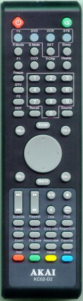 Replacement remote for Akai LCT32Z5TAP, PDP42Z5TA, PDP5074HNC
