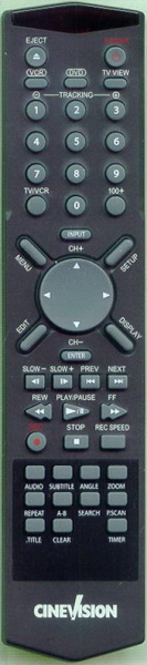 Replacement remote for CINEVISION RV104000RM, RV4000