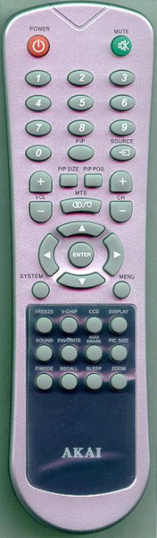 Replacement remote for Akai KC01B2, E7501056102, LCT3285TA, LCT2785TA