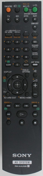 Replacement remote control for Sony RM-AAU028