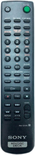 Replacement remote control for Sony RM-D10E