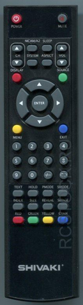 Replacement remote control for Shivaki N2001508