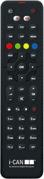 Replacement remote control for ADB T1100DTT