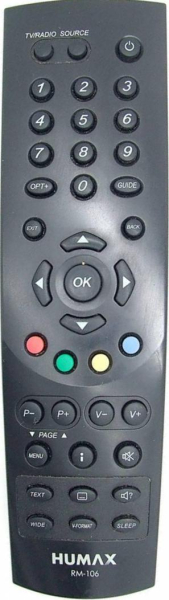 Replacement remote control for Humax RM-108V2