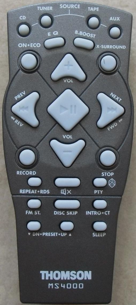 Replacement remote control for Thomson MS4000