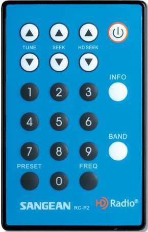 Replacement remote control for Sangean RC-P2