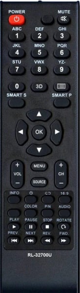 Replacement remote control for Mystery MTV-3205W(V1.0)
