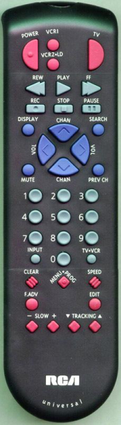 Replacement remote for Rca 221303, VR514, VR610HF, VR522