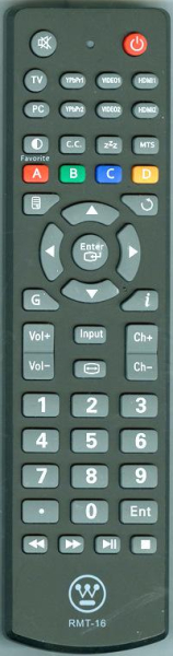 Replacement remote for Westinghouse VR3710, VR3725, EW40T4FW