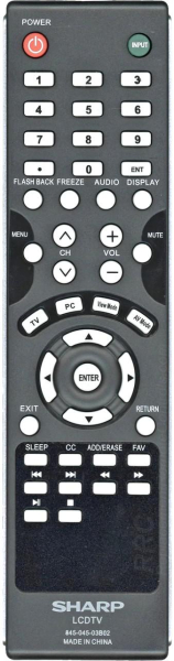 Replacement remote for Sharp LC60LE450U, 84504503B02, NQP84504503B02