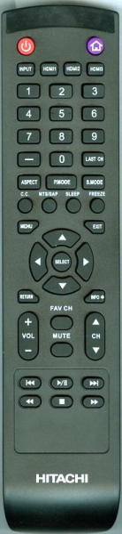 Replacement remote for Hitachi P50T501A LE48W806 LE55W806 LE65K6R9 55L6 65L6
