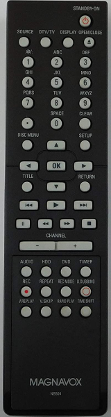 Replacement remote for Magnavox NB504UD, H2080MW8, NB504