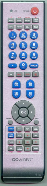 Replacement remote control for Go Video GVKL3278AB