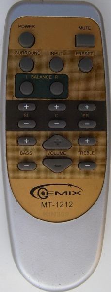 Replacement remote control for Gemix MT-1212
