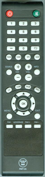 Replacement remote for White Westinghouse RMT-23 CW50T9XW EW40F1G1 DWM40F2G1