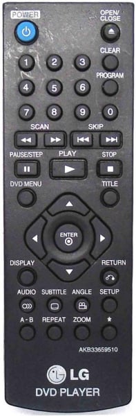 Replacement remote control for LG DP542H