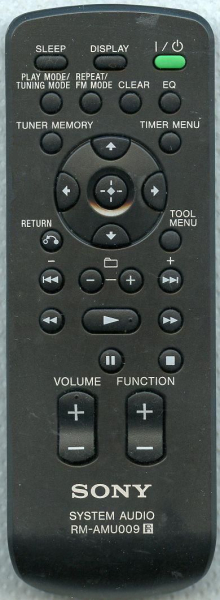 Replacement remote control for Sony RM-AMU009