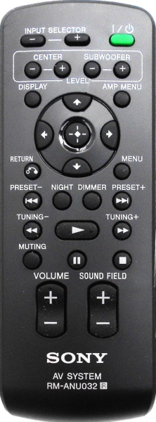 Replacement remote control for Sony RM-ANU032