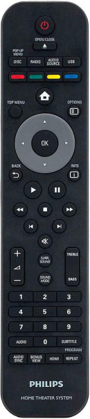 Replacement remote control for Philips HTS7500