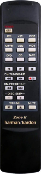 Replacement remote control for Harman Kardon ZONE II