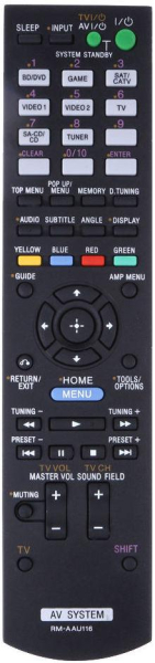 Replacement remote control for Sony STR-KM3500
