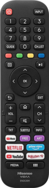 Replacement remote control for Akai AKTV5504QM-VIDAA