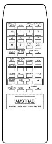 Erstatningsfjernkontroll for Amstrad SR650