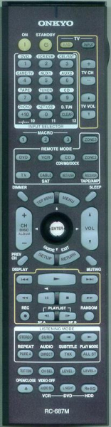 Replacement remote control for Onkyo RC-687M