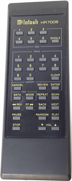 Replacement remote control for Mcintosh HR7008