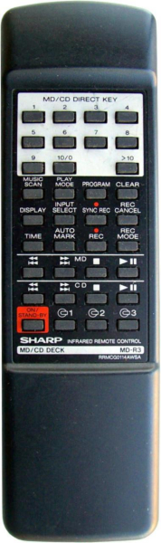 Replacement remote for Sharp MDR3, RRMCG0142AWSA