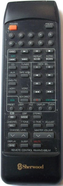 Replacement remote control for Sherwood RVD-9090RDS